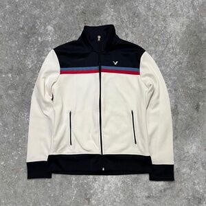 American Eagle Outfitters white and navy track jacket Size M